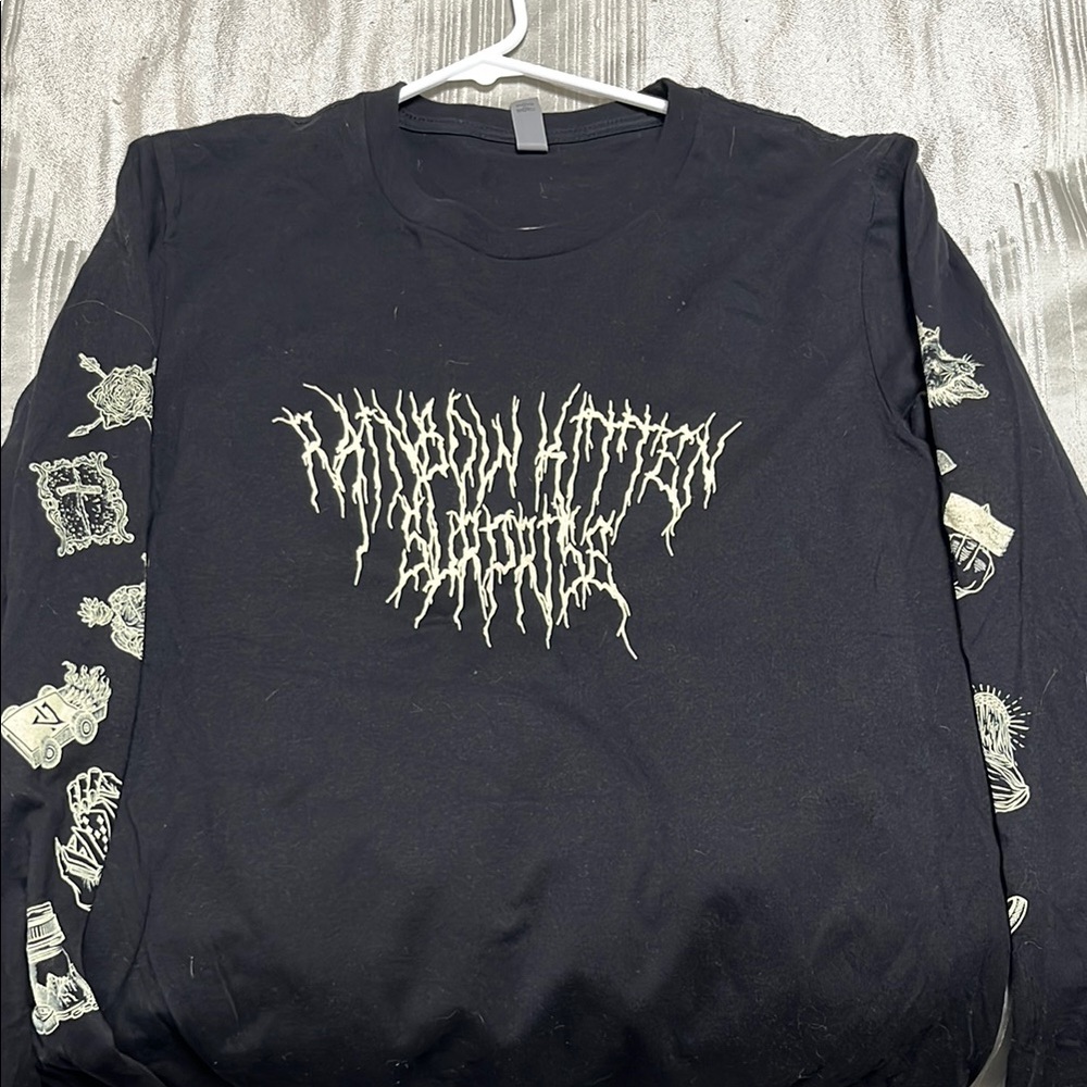 Black Graphic Long Sleeve Shirt